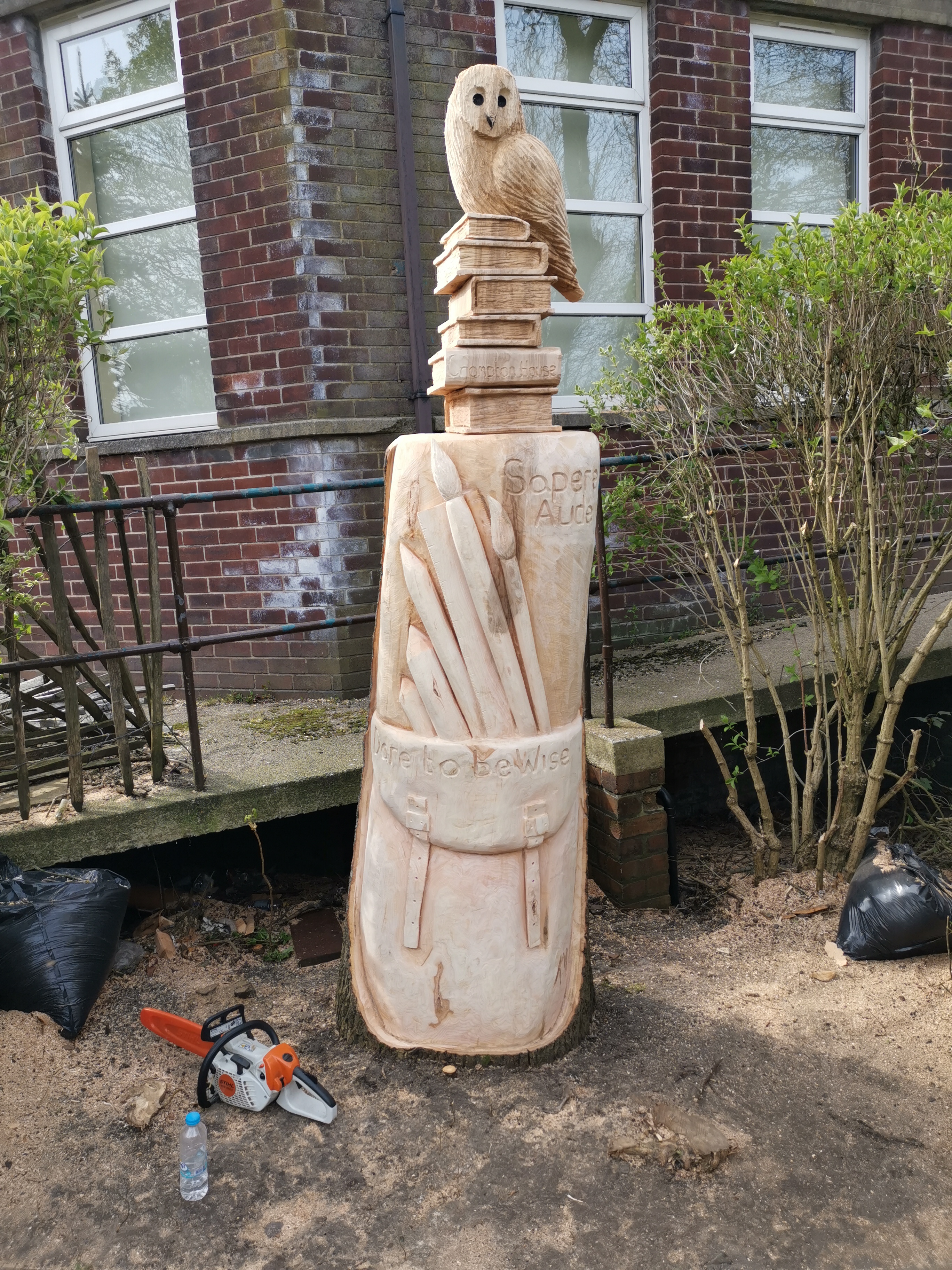 A school theme carving I did, for a school
