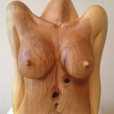 The Body, life size female torso carving