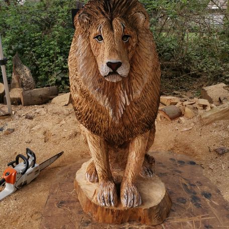 4Ft Male Lion, i carved